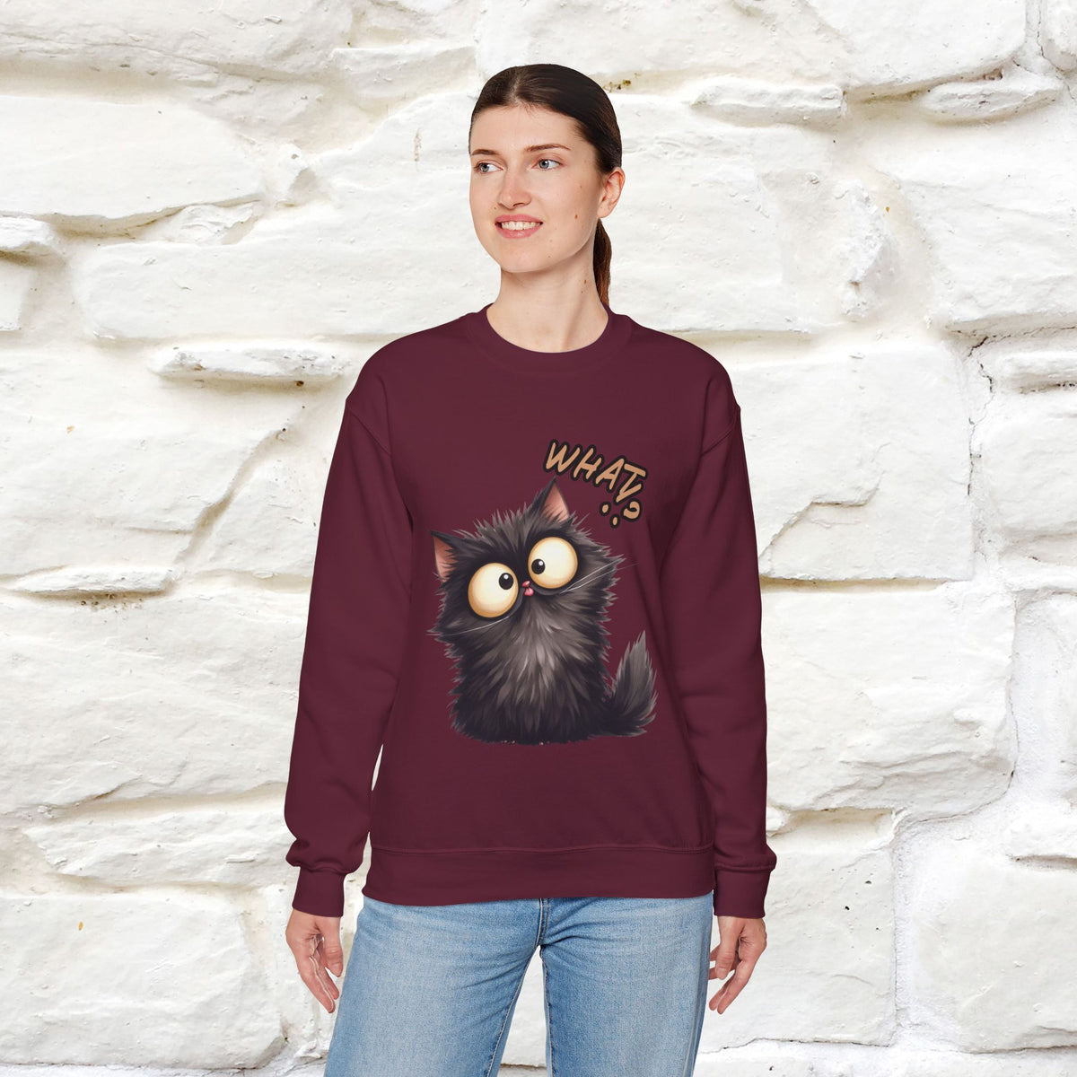 "What'' |Cat Sweatshirt | Nunu&Miao Studio