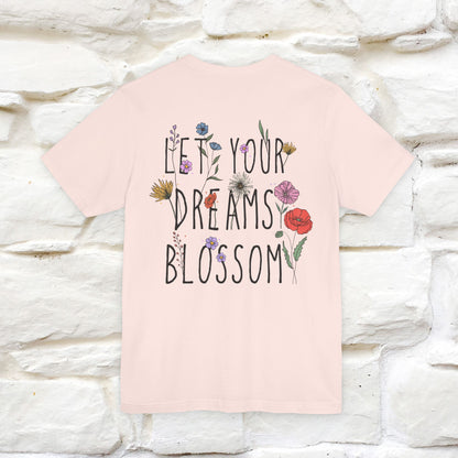 "Let Your Dreams Blossom'' Cat T-Shirt Front and Back Design | Nunu&Miao Studio - Nunu&Miao Studio