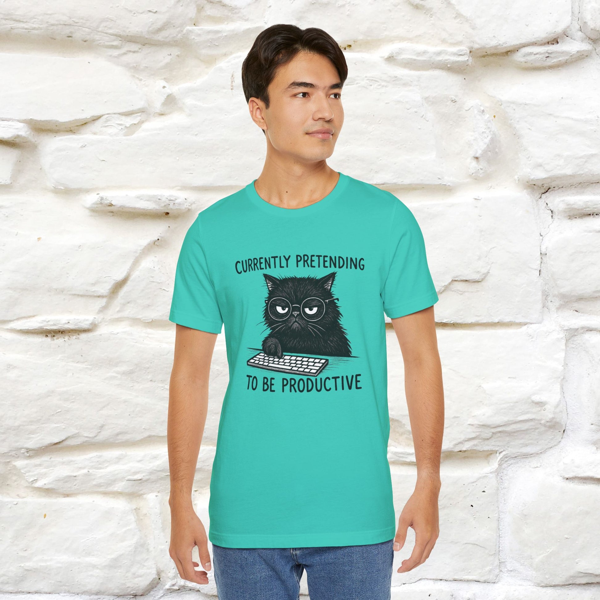 "Currently Pretending To Be Productive" |Cat T-Shirt | Nunu&Miao Studio - Nunu&Miao Studio