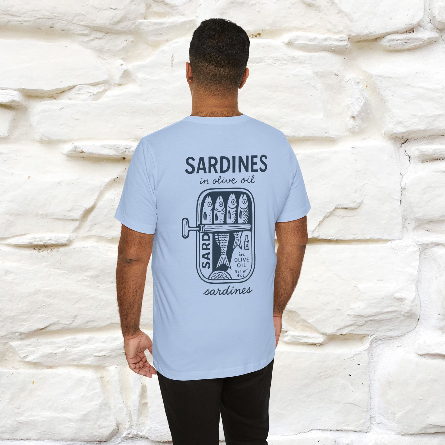"Sardines In Olive Oil" Cute T-shirt | Front & Back Design|Nunu&Miao Studio - Nunu&Miao Studio