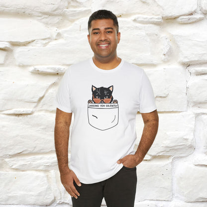 ''Judging You Silently'' | Cat T-Shirt for Men | Nunu&Miao Studio - Nunu&Miao Studio