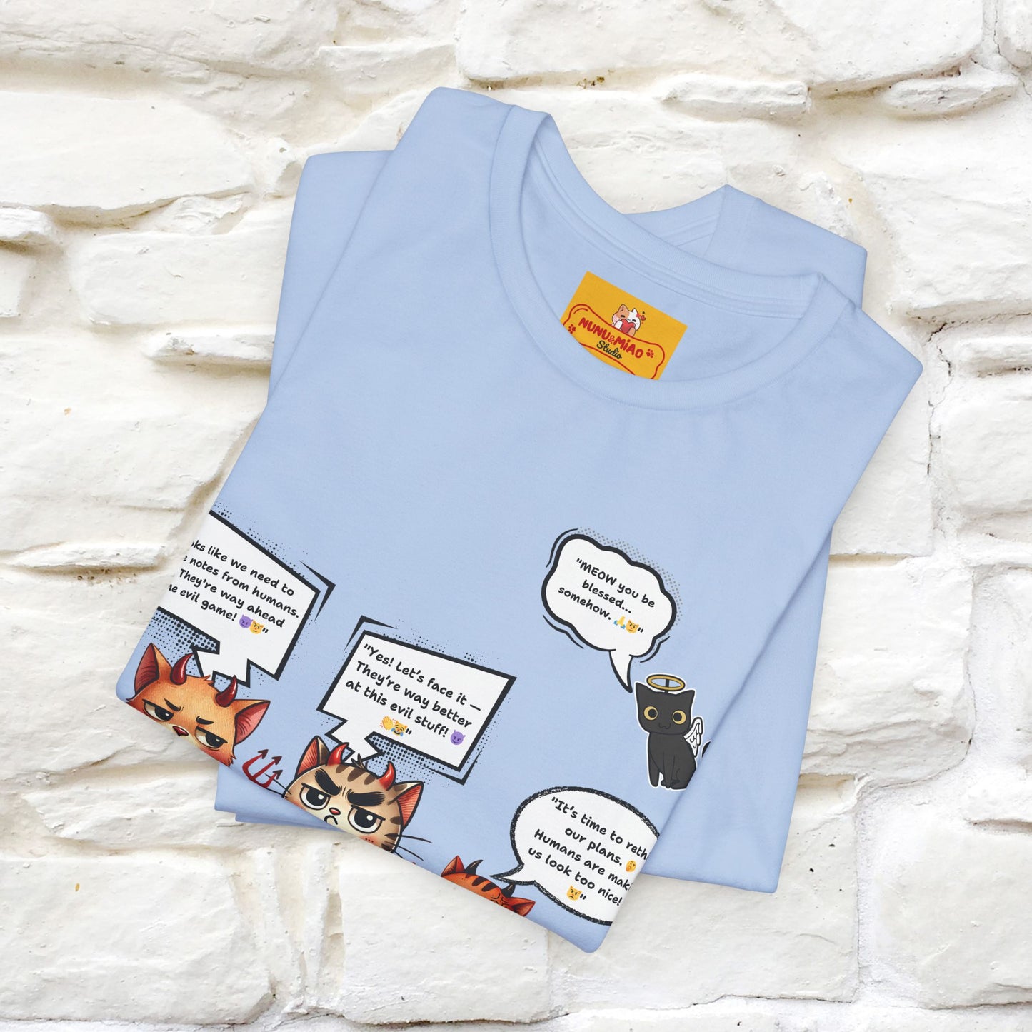 "Humans Are Way Ahead In The Evil Game! 😈😼" Cat  T-shirt |Nunu&Miao Studio - Nunu&Miao Studio