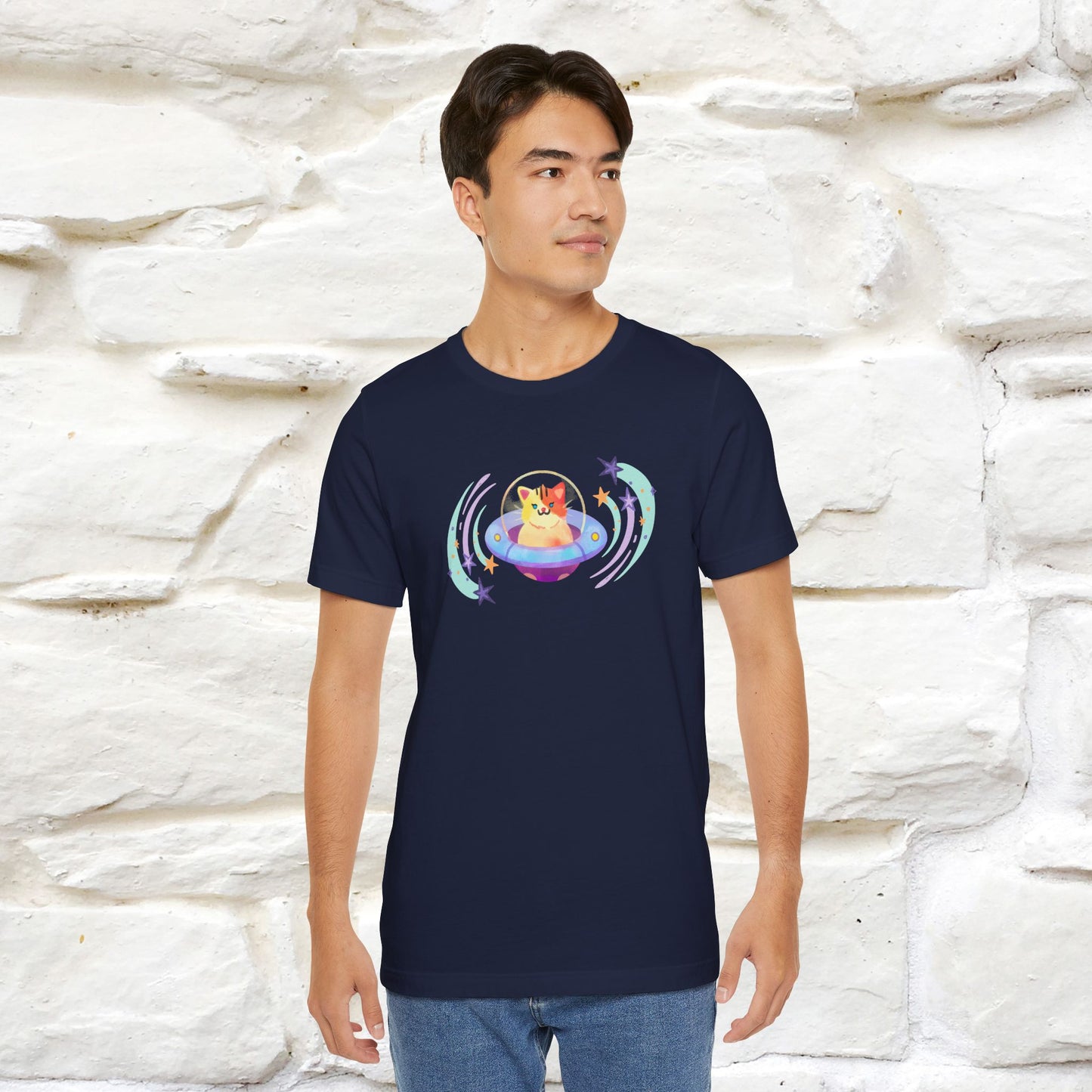 "Stay Positive'' Cat T-Shirt | Front & Back Design | Nunu&Miao Studio - Nunu&Miao Studio