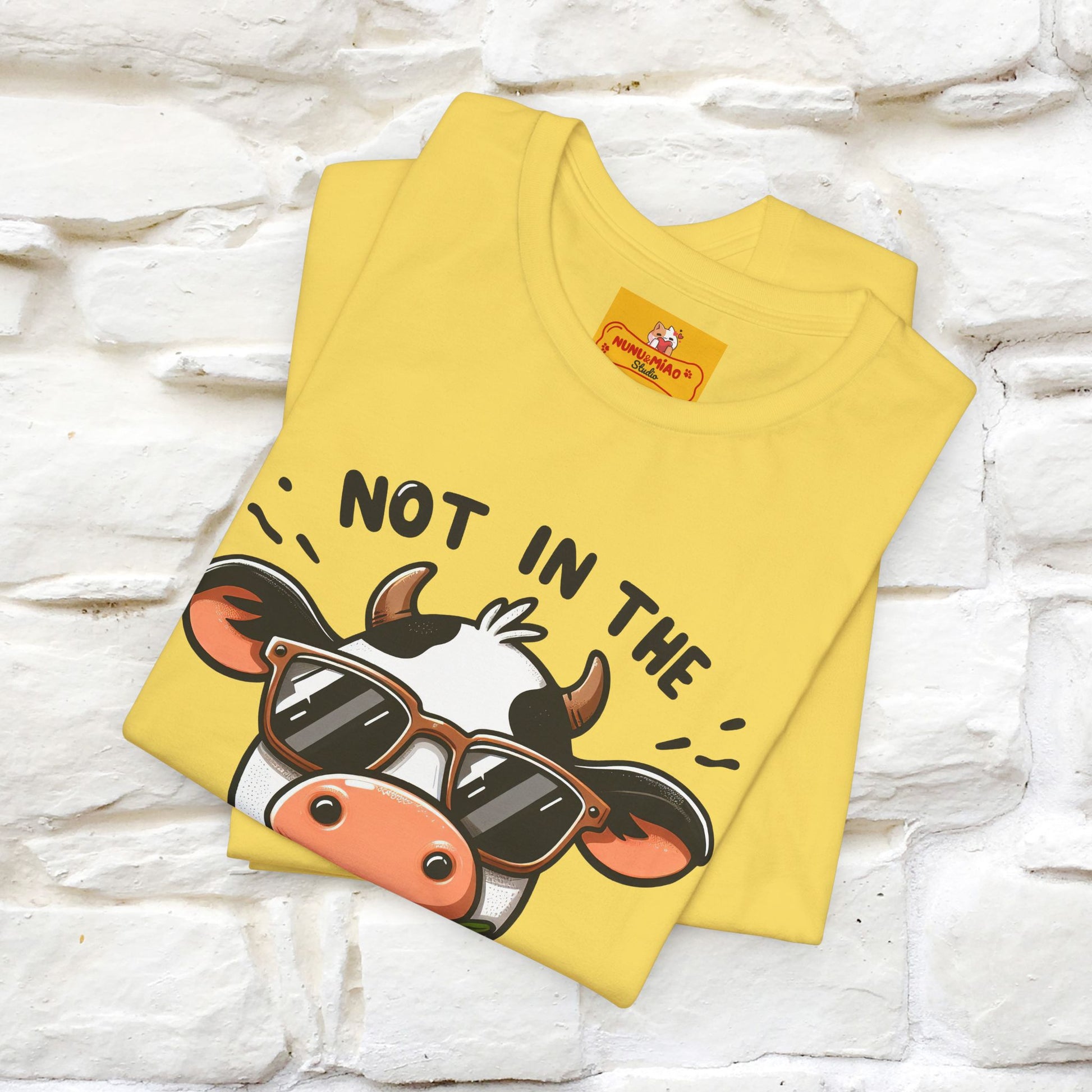 Not In The Moood – Funny Cow Pun T-Shirt | Nunu & Miao Studio - Nunu&Miao Studio