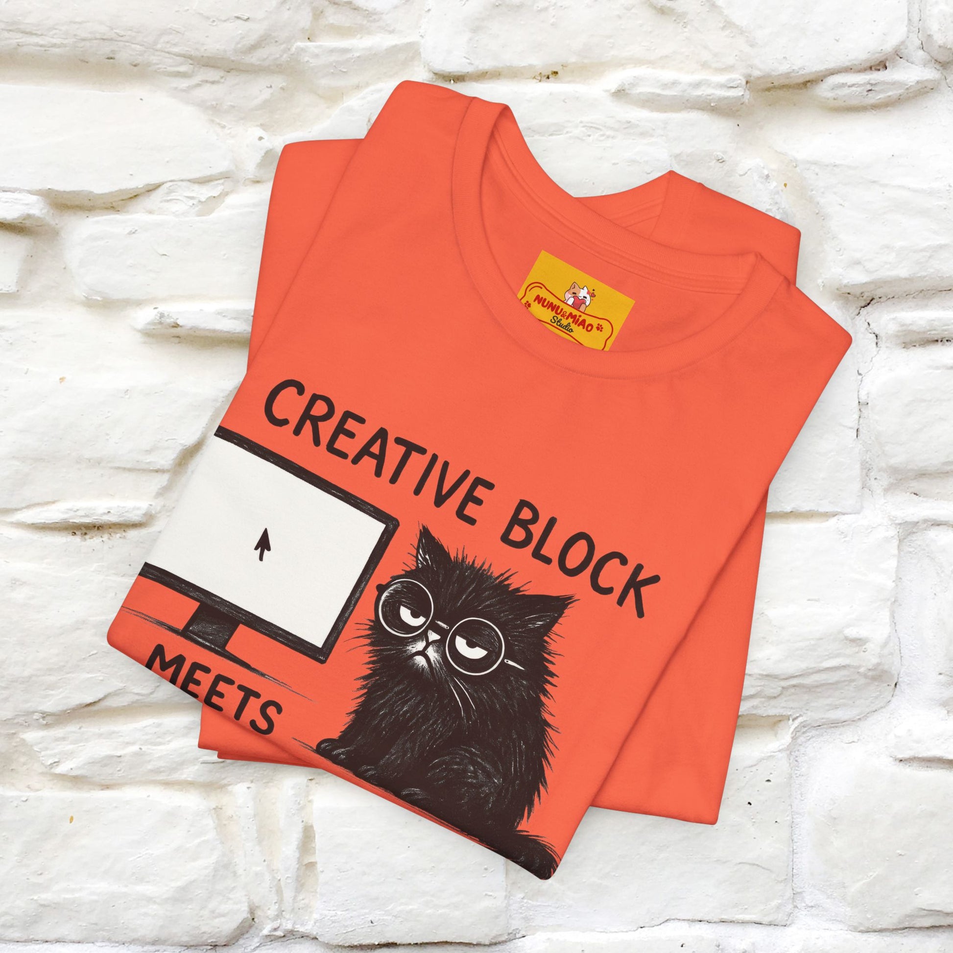 "Creative Block Meets Deadline..." |Cat T-Shirt | Nunu&Miao Studio - Nunu&Miao Studio