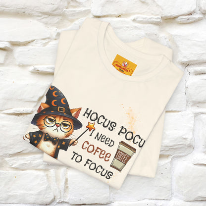 ''Hocus Pocus I Need Coffe To Focus'' Funny Cat Shirt | Nunu&Miao Studio - Nunu&Miao Studio