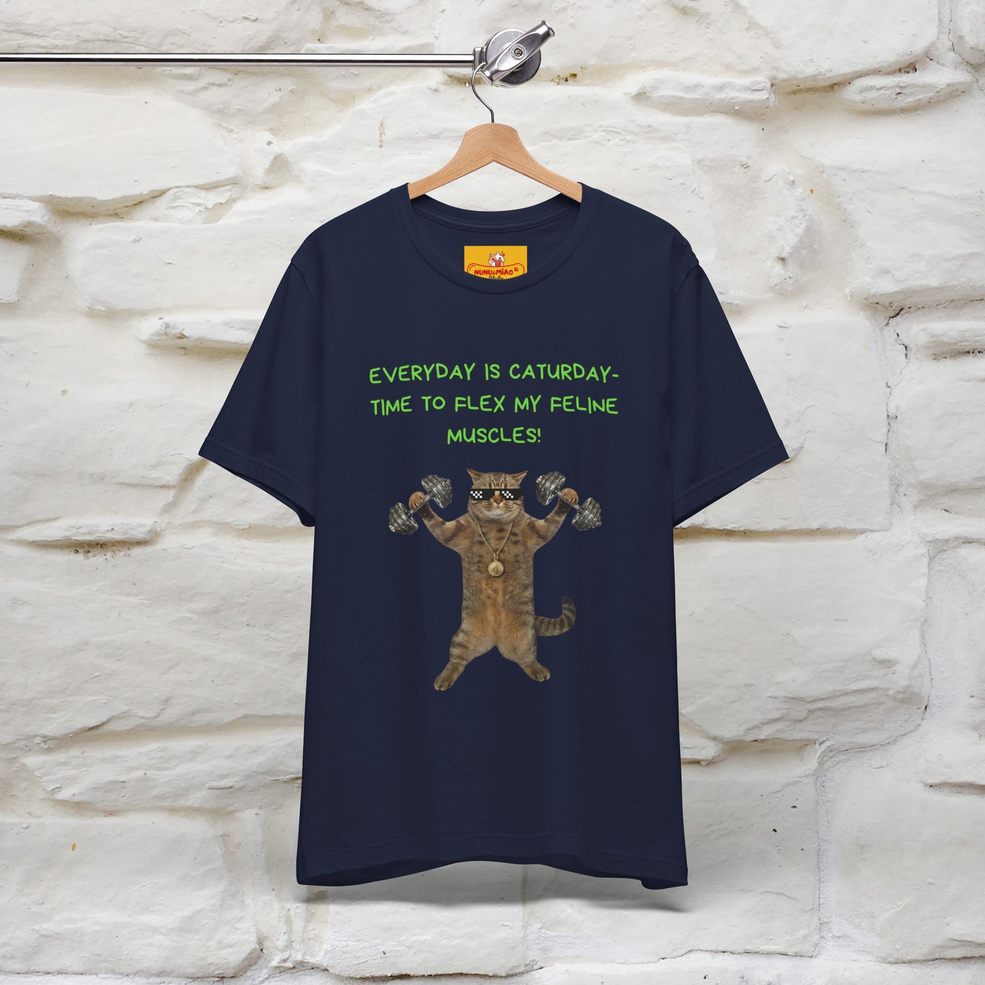 "Everyday Is Caturday – Flex My Feline Muscle"| Funny Cat T-Shirt  |Nunu&Miao Sudio - Nunu&Miao Studio