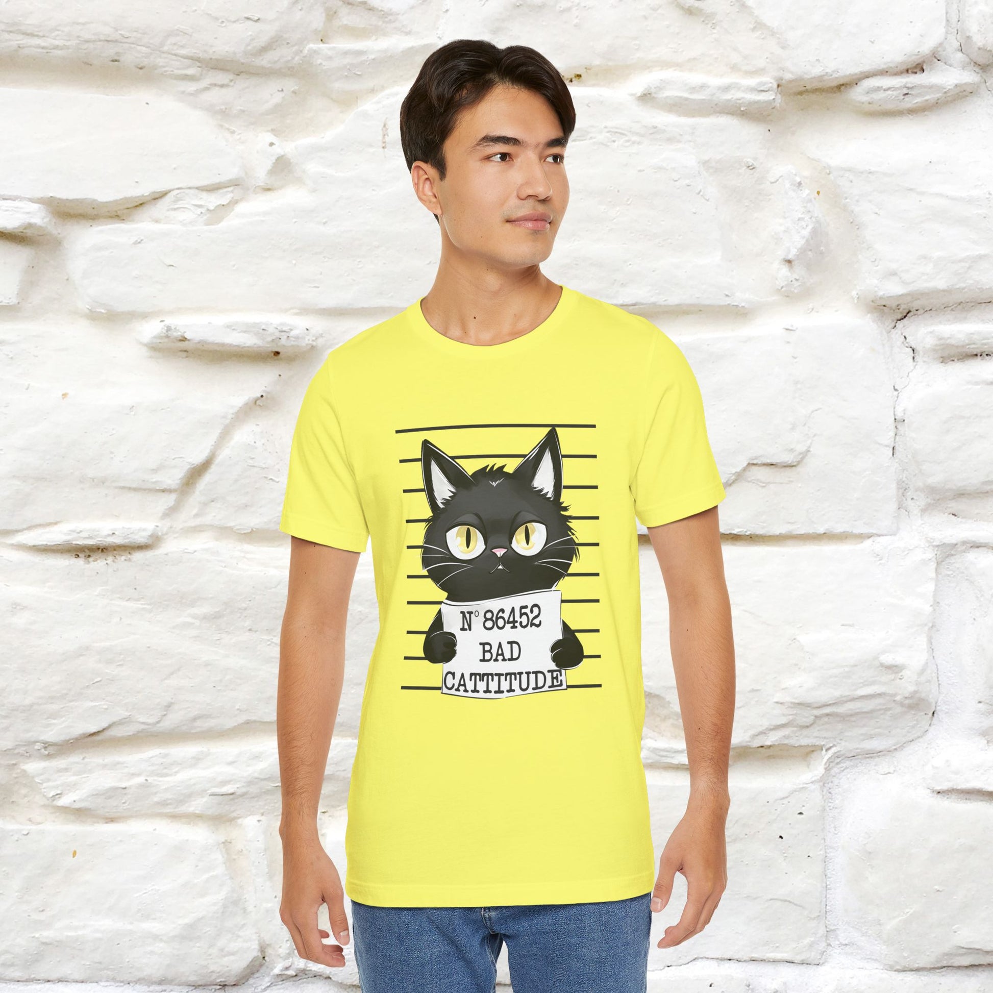 "Bad Cattitude" T-Shirt for Men & Women | 100% Cotton* - Nunu&Miao Studio