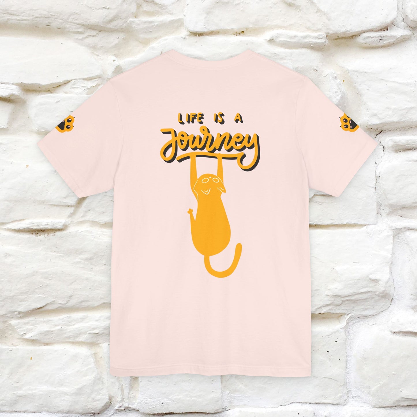 "Life Is A Journey'' Cat T-Shirt | Front & Back Design | Nunu&Miao Studio - Nunu&Miao Studio