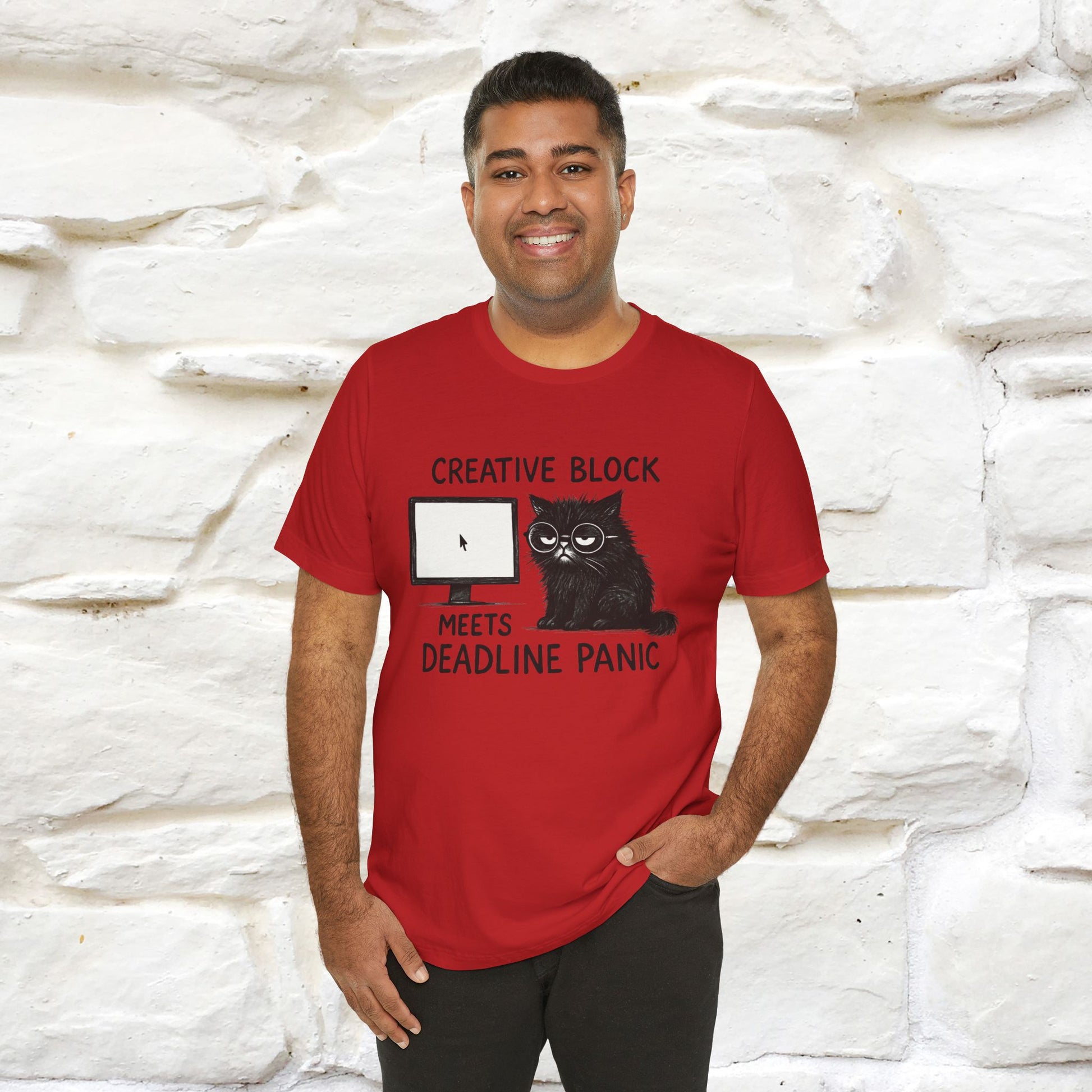 "Creative Block Meets Deadline..." |Cat T-Shirt | Nunu&Miao Studio - Nunu&Miao Studio