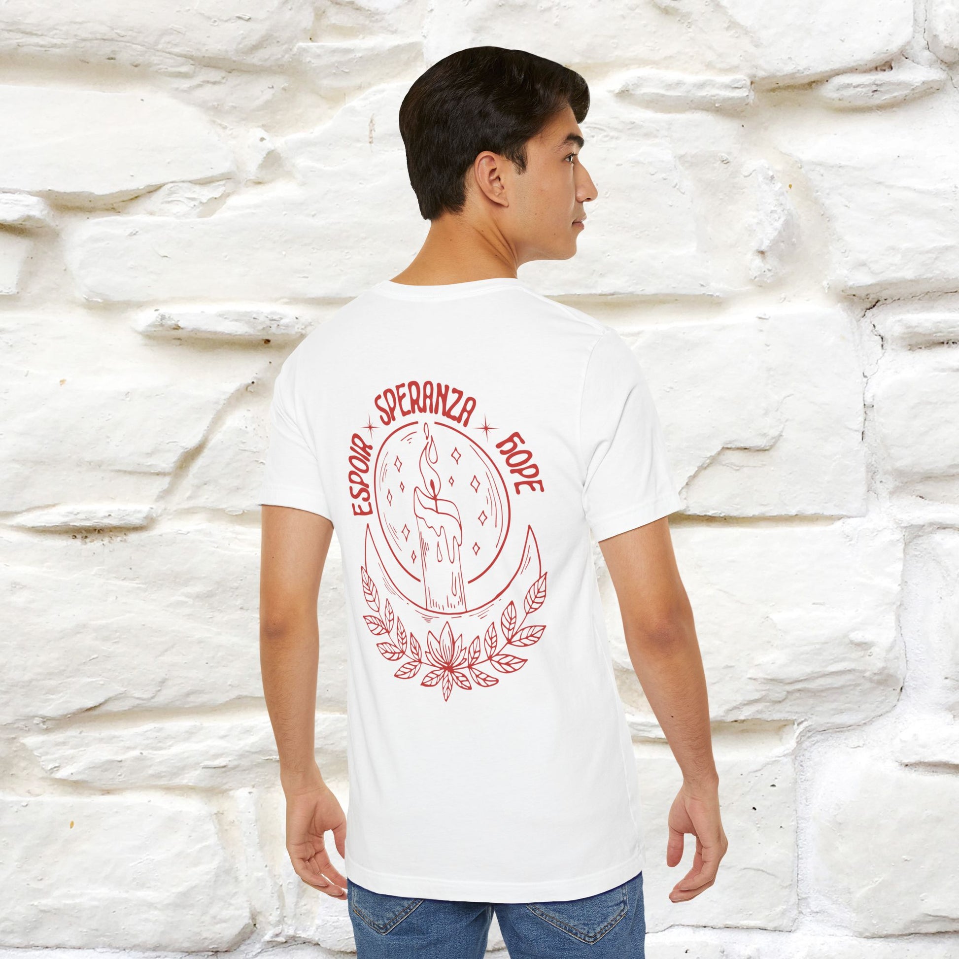 "Espoir Speranza Hope'' Cat T-Shirt Front and Back Design | Nunu&Miao Studio - Nunu&Miao Studio