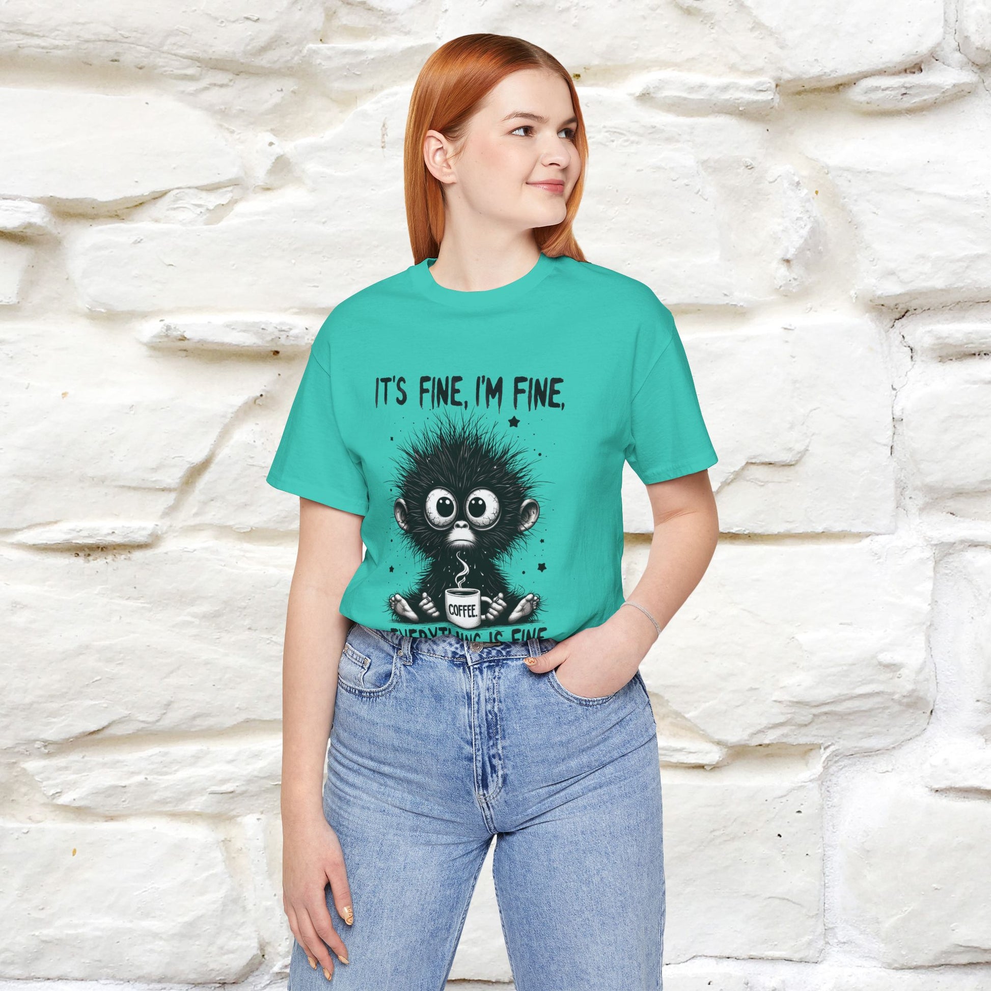 "It's Fine I'm Fine Everything Is Fine" |Monkey T-Shirt | Nunu&Miao Studio - Nunu&Miao Studio
