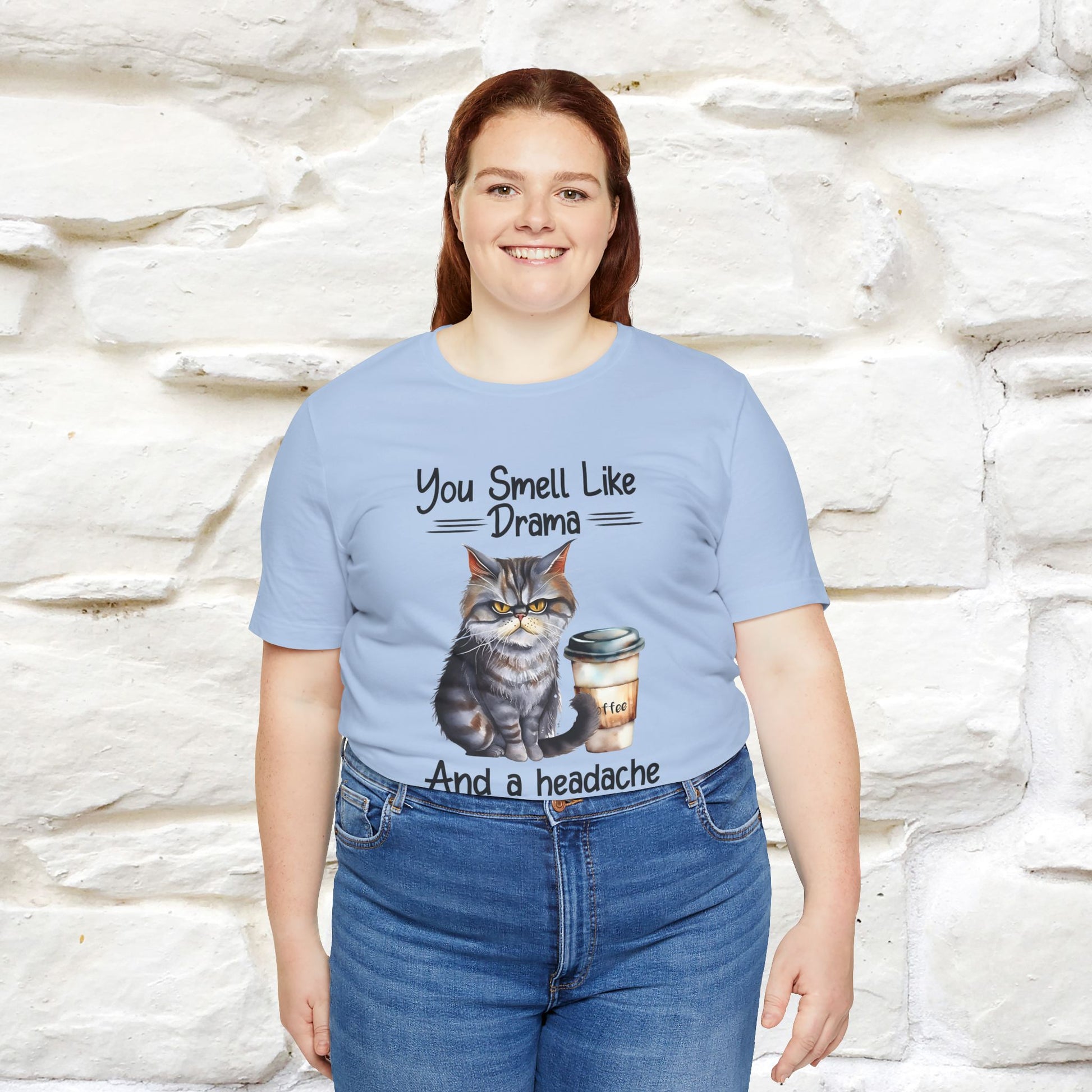 You Smell Like Drama and a Headache" Cat T-Shirt for Men & Women | 100% Cotton* - Nunu&Miao Studio