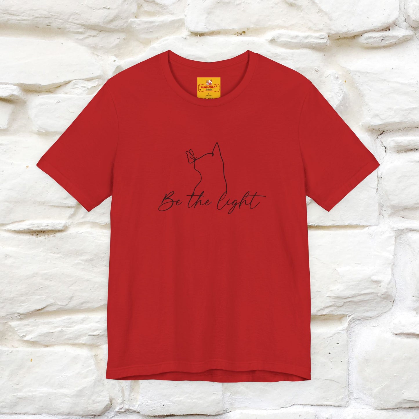 "Be The Light" Cat T-Shirt | Front & Back Design | Nunu&Miao Studio - Nunu&Miao Studio