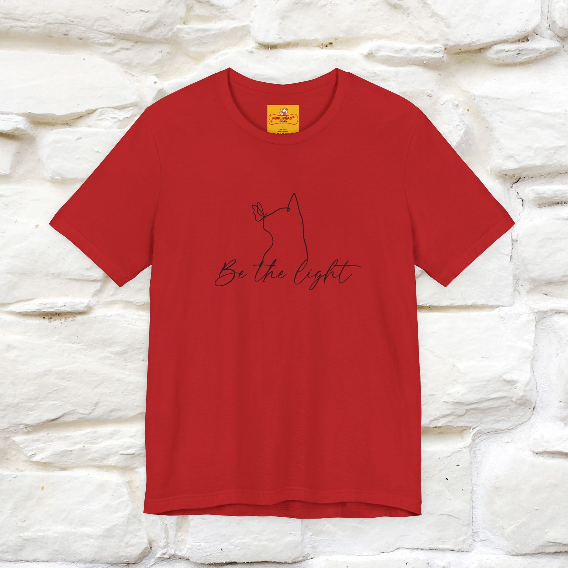 "Be The Light" Cat T-Shirt | Front & Back Design | Nunu&Miao Studio - Nunu&Miao Studio