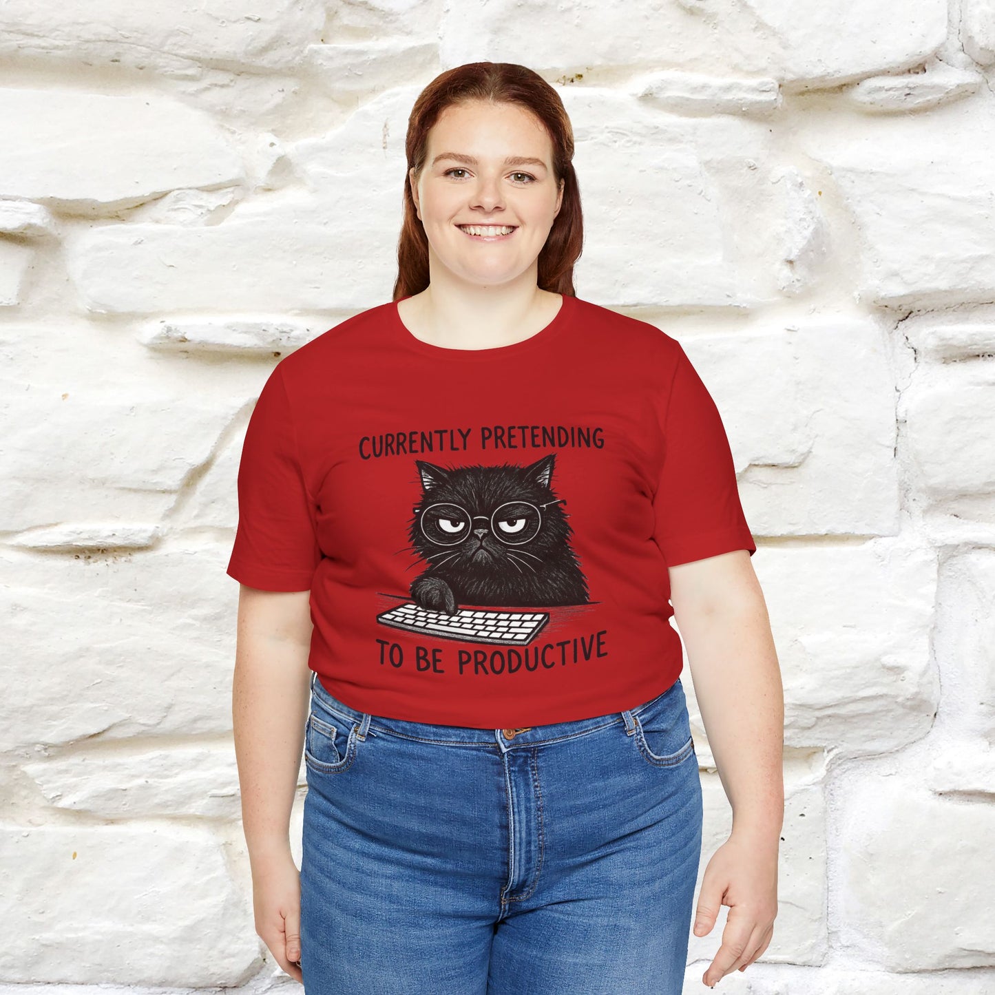 "Currently Pretending To Be Productive" |Cat T-Shirt | Nunu&Miao Studio - Nunu&Miao Studio