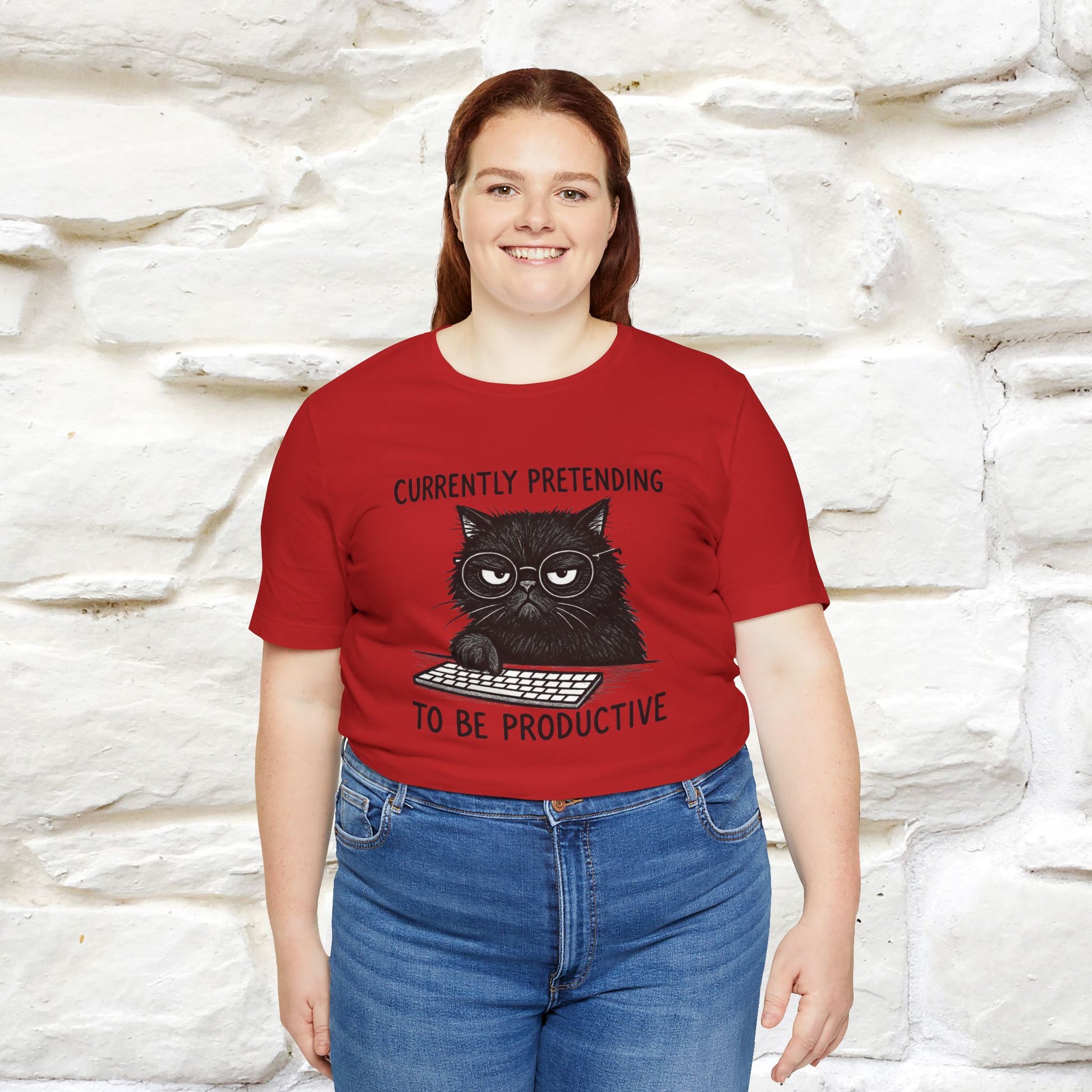 "Currently Pretending To Be Productive" |Cat T-Shirt | Nunu&Miao Studio - Nunu&Miao Studio