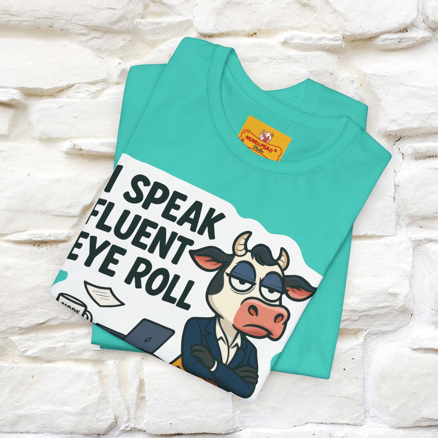 ''I Speak Fluent Eye Roll ''|  Sarcastic Cat T-Shirt | Nunu&Miao Studio