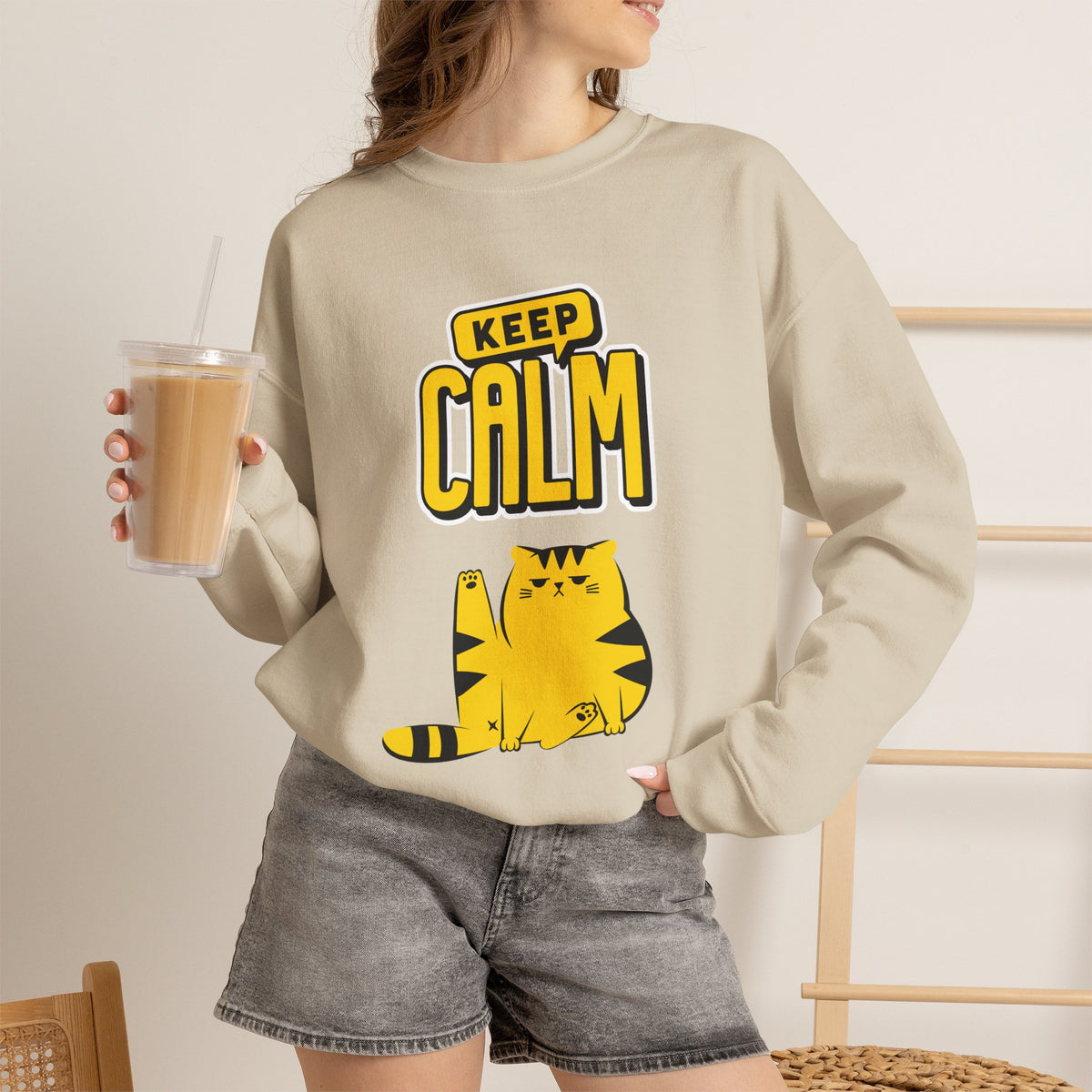 "Keep Calm'' |Cat Sweatshirt | Nunu&Miao Studio
