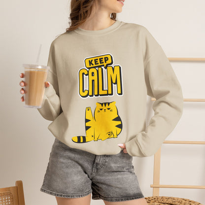 "Keep Calm'' |Cat Sweatshirt | Nunu&Miao Studio