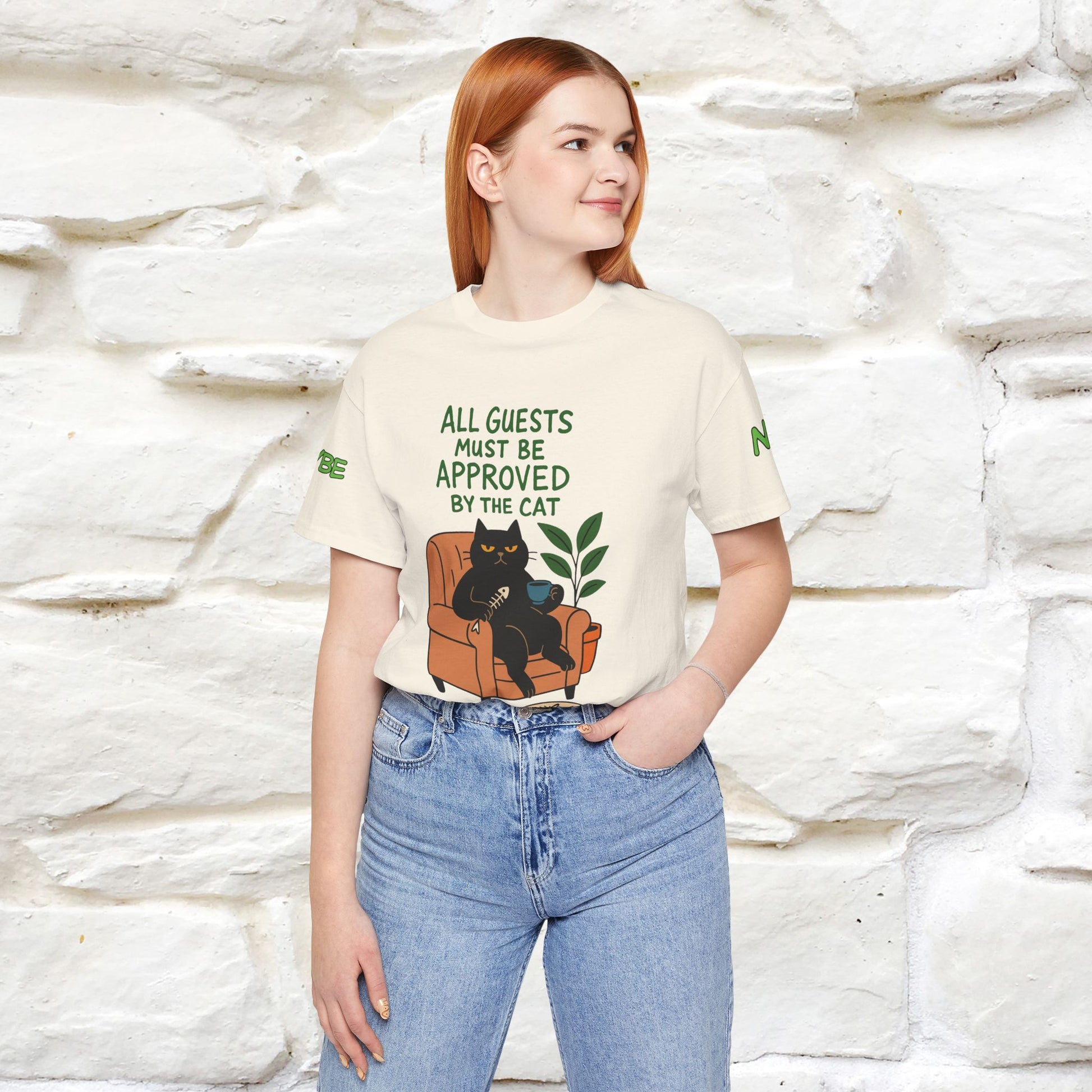 "All Guest Must Be Approved By The Cat - NO,MAYBE" Cat T-shirt |Nunu&Miao Studio - Nunu&Miao Studio