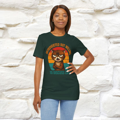"Introverted But Willing To Discuss Cats" Antisocial Cat T-shirt |Nunu&Miao Studio - Nunu&Miao Studio