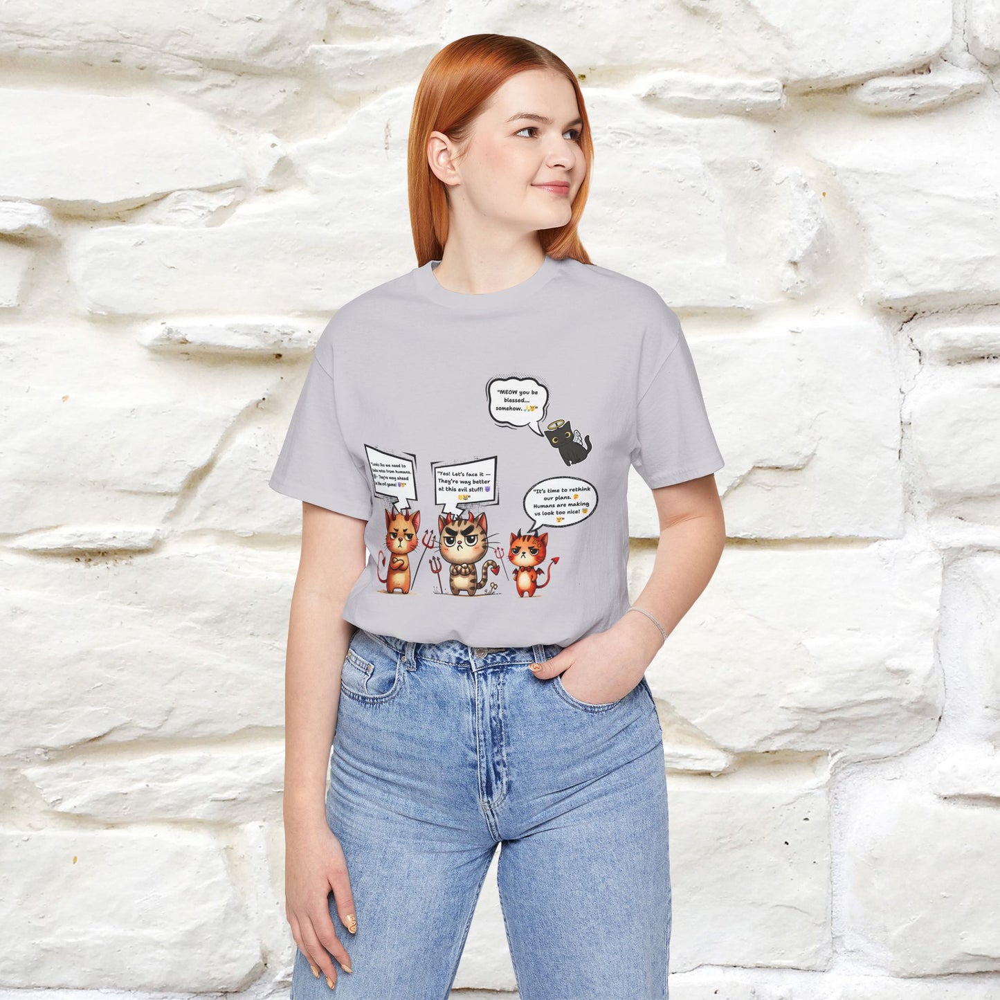 "Humans Are Way Ahead In The Evil Game! 😈😼" Cat  T-shirt |Nunu&Miao Studio - Nunu&Miao Studio