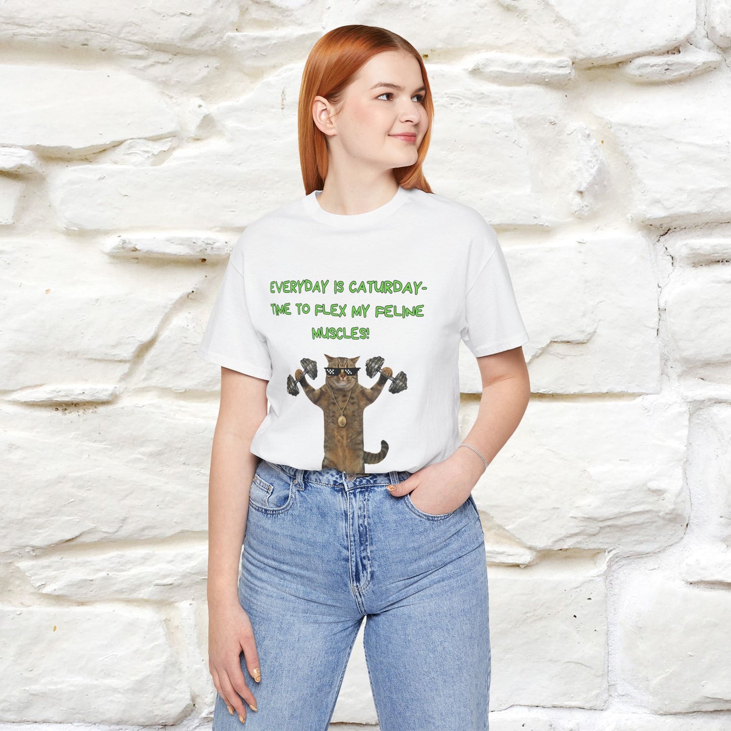 "Everyday Is Caturday – Flex My Feline Muscle"| Funny Cat T-Shirt  |Nunu&Miao Sudio - Nunu&Miao Studio