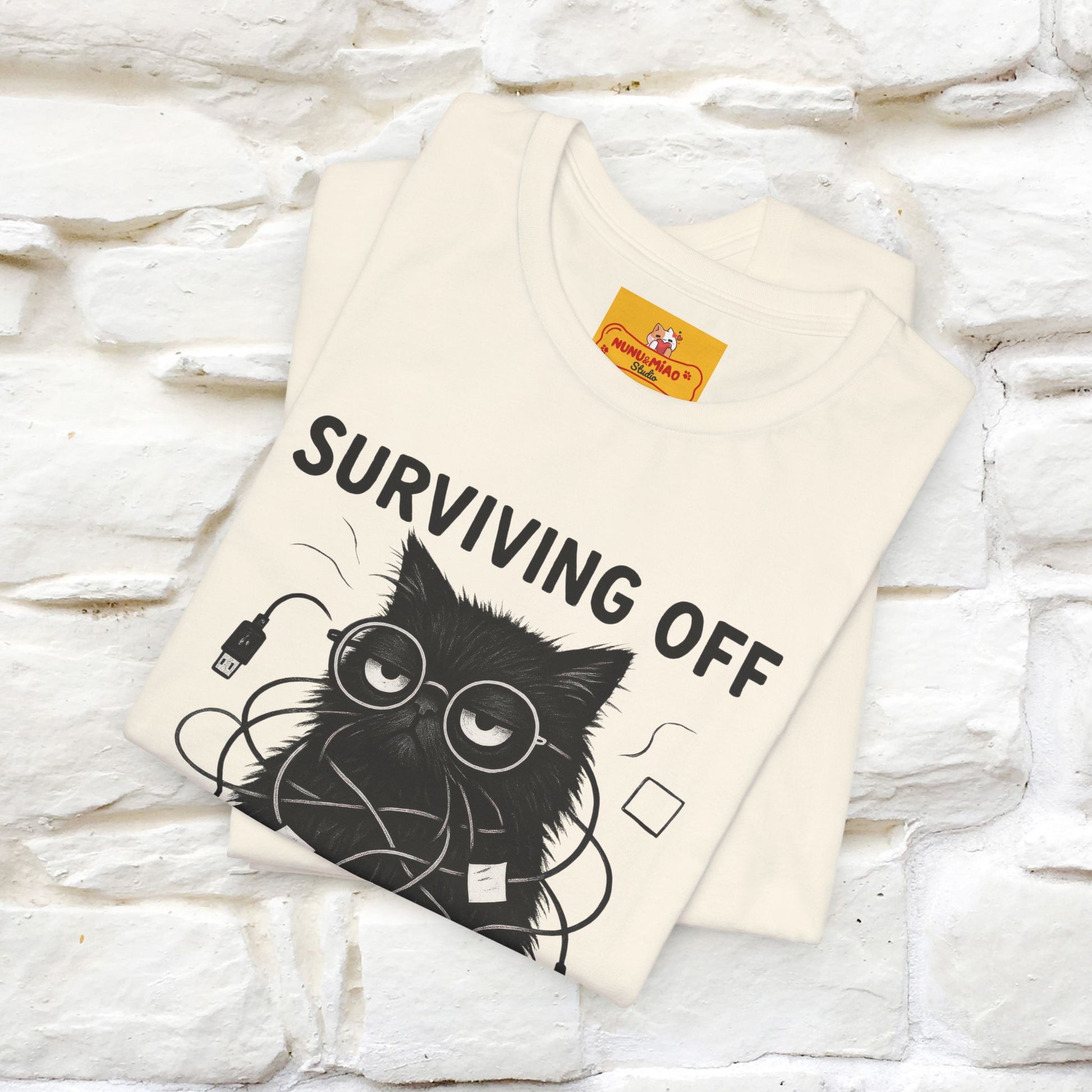 "Surviving Off...Vibes And Broken .. " |Cat T-Shirt | Nunu&Miao Studio - Nunu&Miao Studio