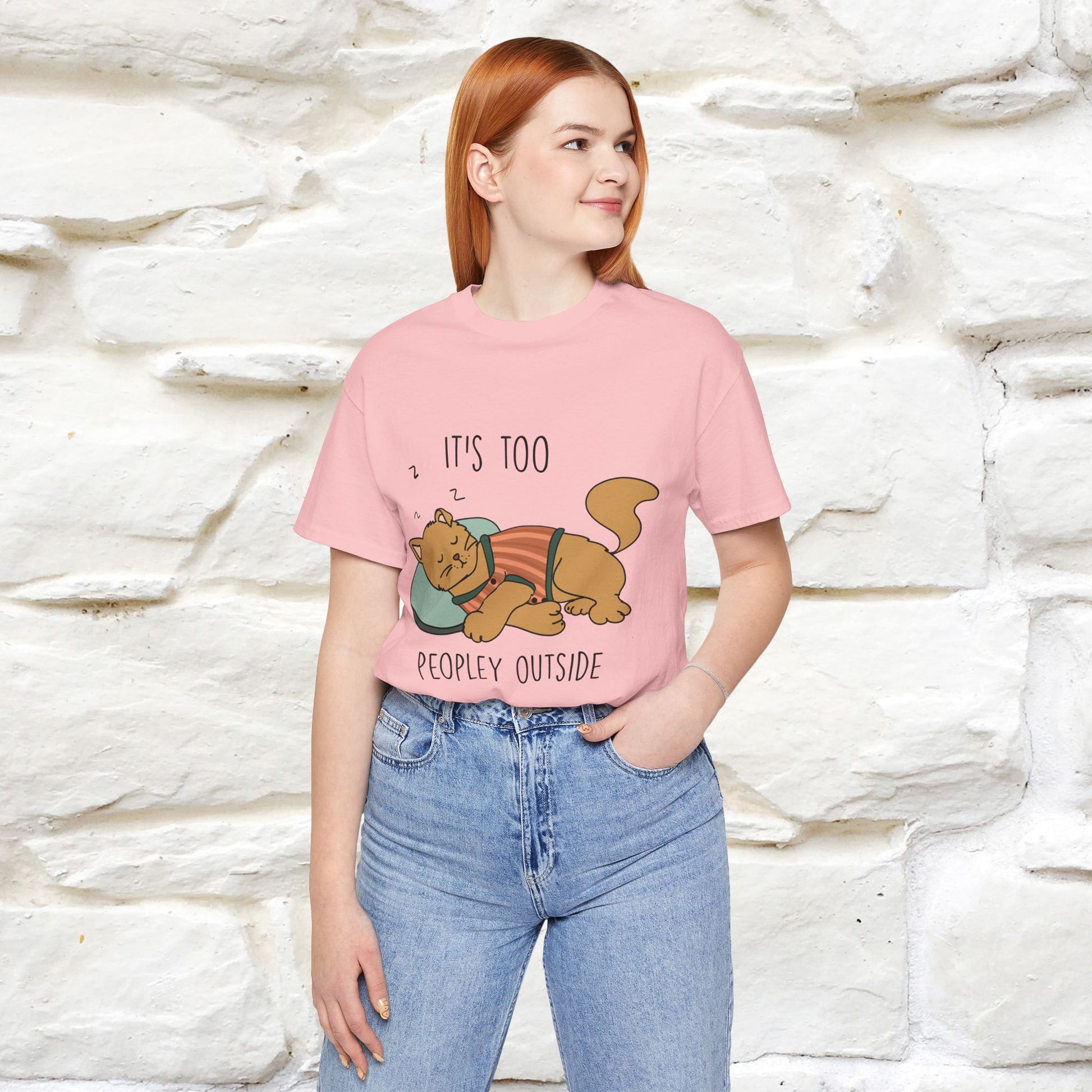 ''It’s Too Peopley Outside'' | Funny Cat T-Shirt | Nunu&Miao Studio - Nunu&Miao Studio
