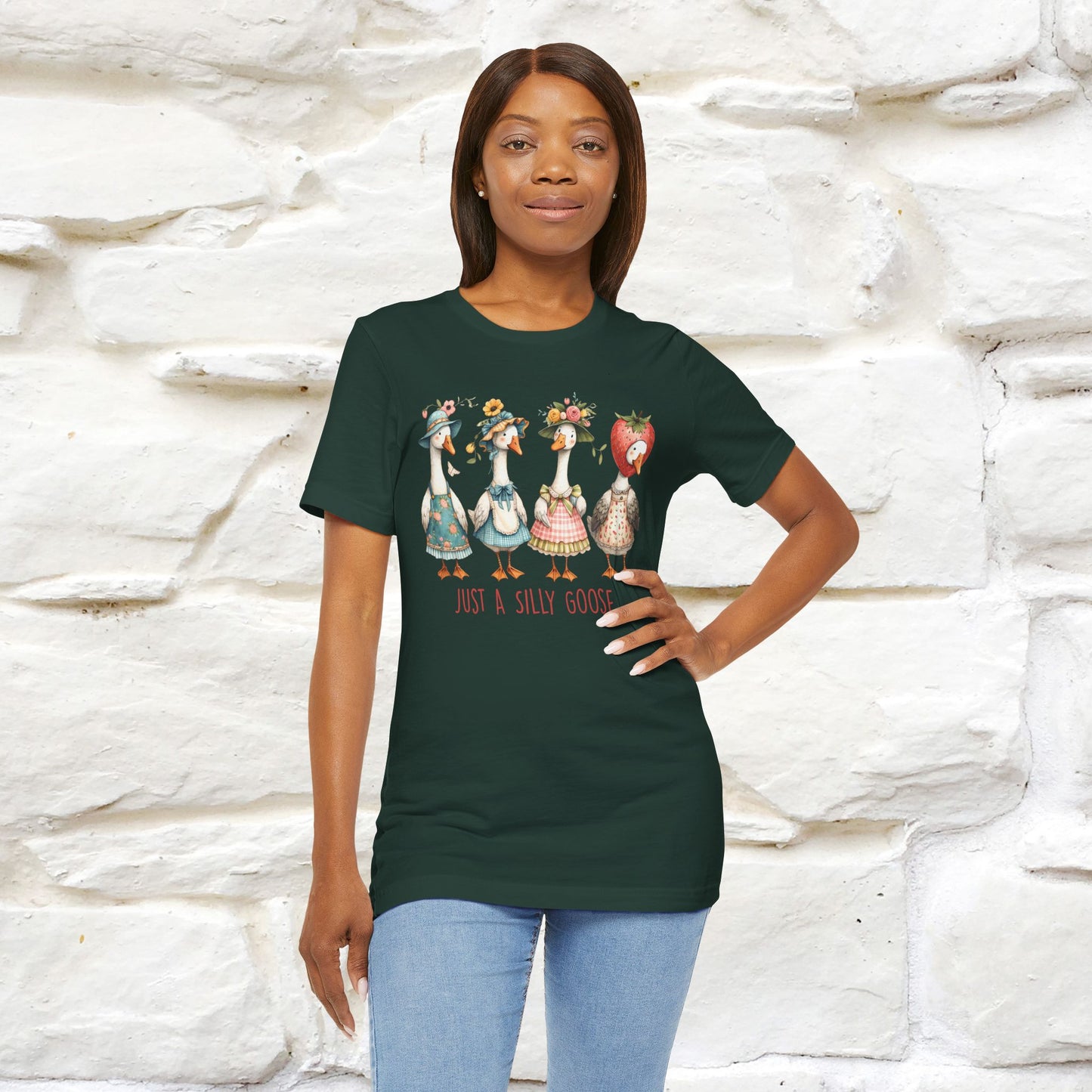 "Just A Silly Goose" Cute T-shirt |Nunu&Miao Studio - Nunu&Miao Studio