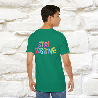 "Stay Positive'' Cat T-Shirt | Front & Back Design | Nunu&Miao Studio - Nunu&Miao Studio