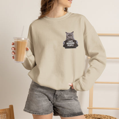 "I Hate Morning People'' |Cat Sweatshirt | Nunu&Miao Studio