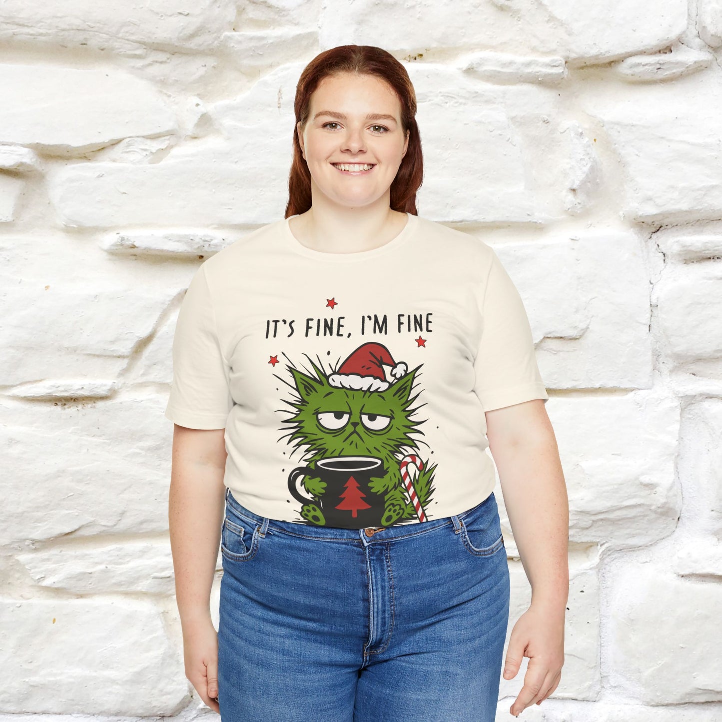 "It's Fine, I'm Fine  ...." |Funny Cat  T-Shirt | Nunu&Miao Studio