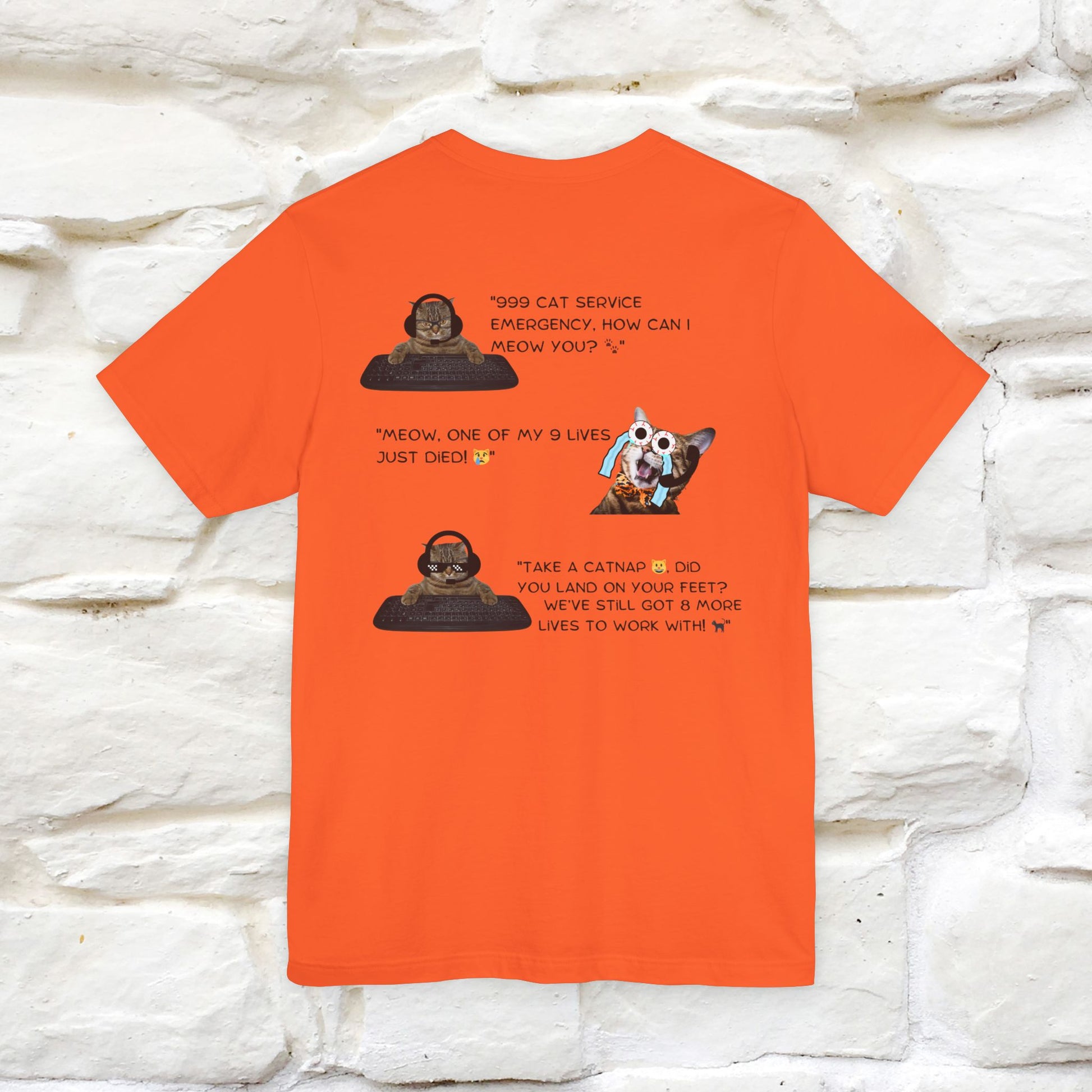 ''911 Emergency'' | Front & Back Design | Cat T-Shirt | Nunu&Miao Studio - Nunu&Miao Studio