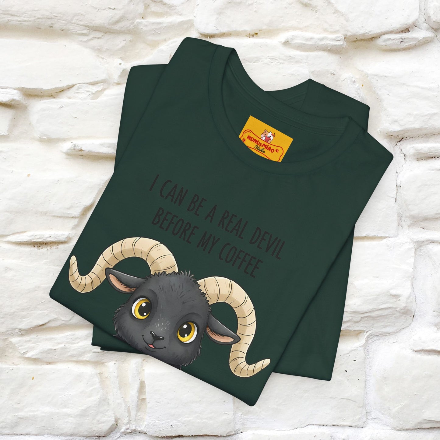 "I Can Be a Real Devil Before My Coffe" Funny T-shirt |Nunu&Miao Studio - Nunu&Miao Studio