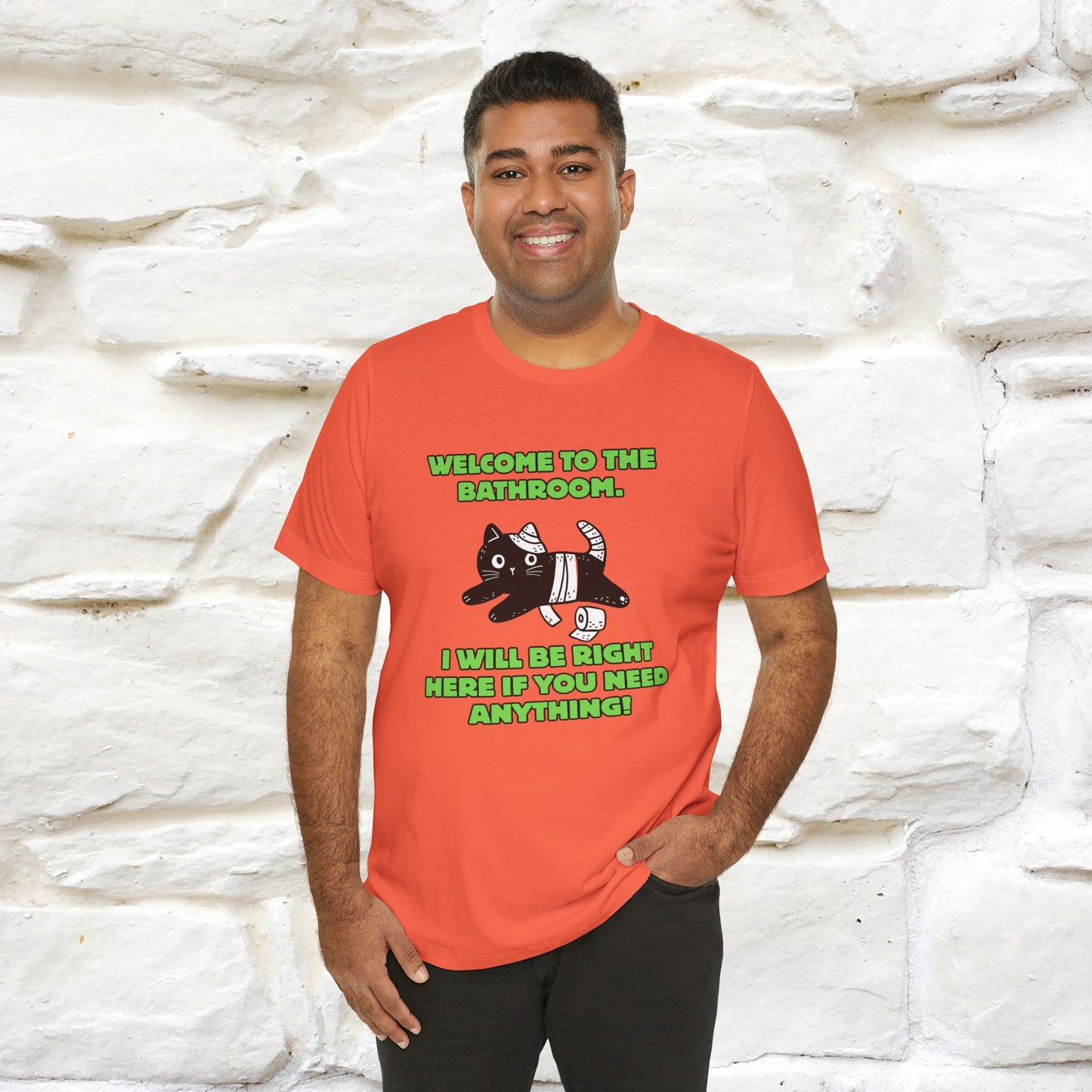 "Welcome To The Bathroom..."Funny  Cat T-shirt |Nunu&Miao Studio - Nunu&Miao Studio