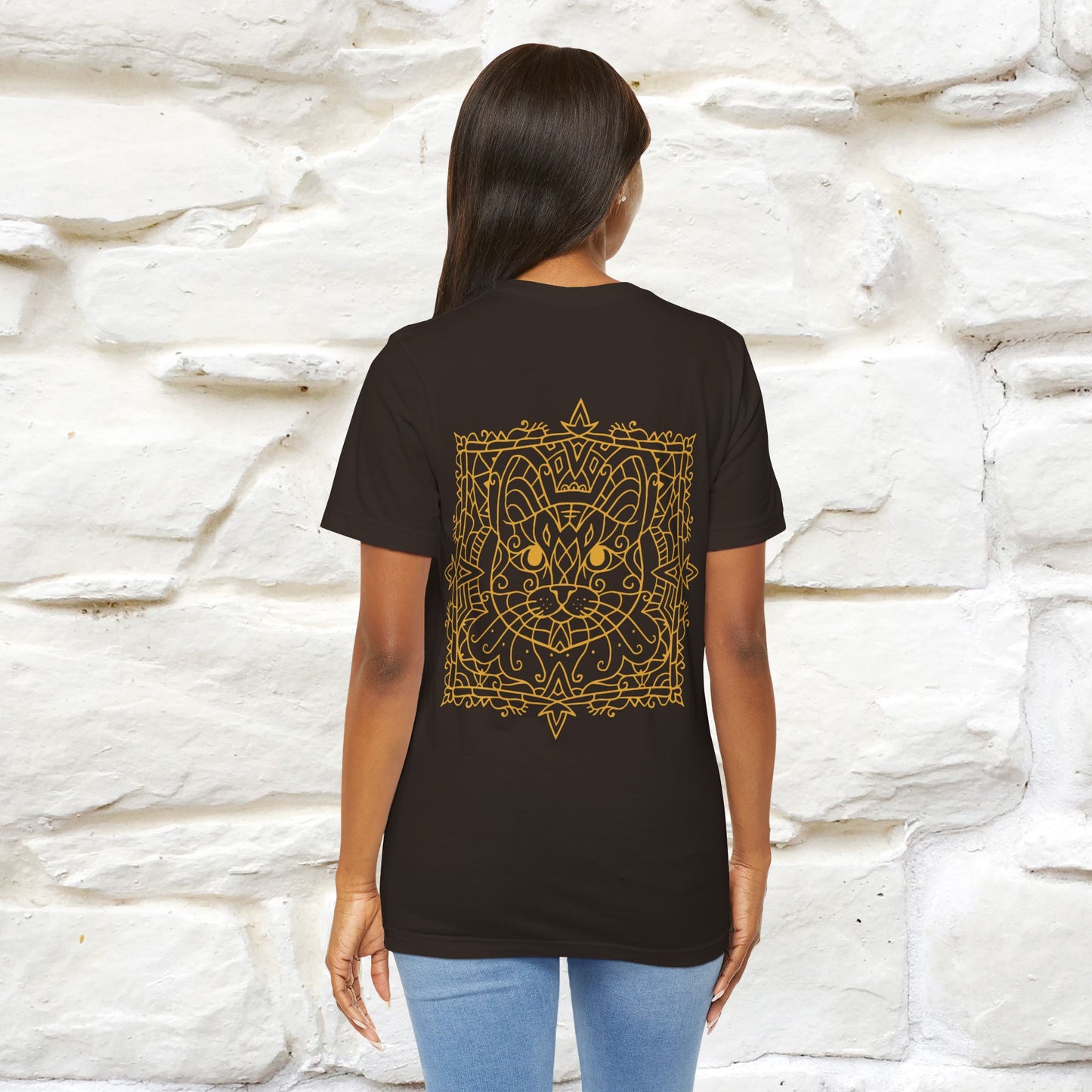 "Mandala Cat'' Cat T-Shirt Front and Back Design | Nunu&Miao Studio - Nunu&Miao Studio