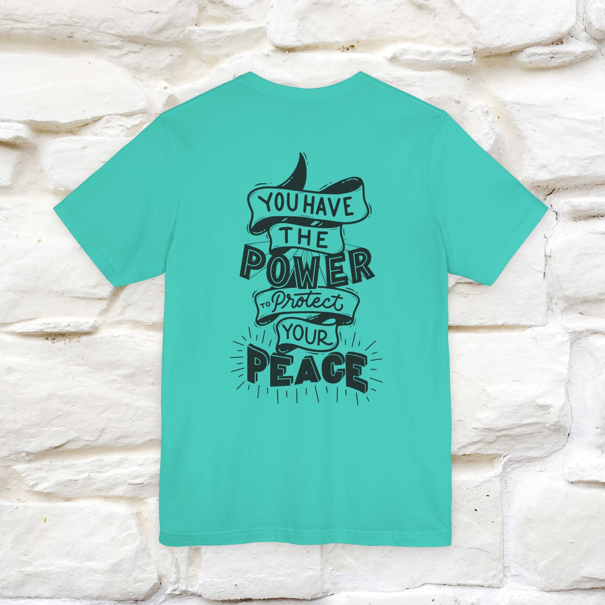 "You Have the Power to Protect Your Peace" Cat T-Shirt| Front & Back Design | Nunu&Miao Studio - Nunu&Miao Studio