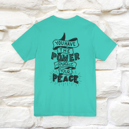 "You Have the Power to Protect Your Peace" Cat T-Shirt| Front & Back Design | Nunu&Miao Studio - Nunu&Miao Studio