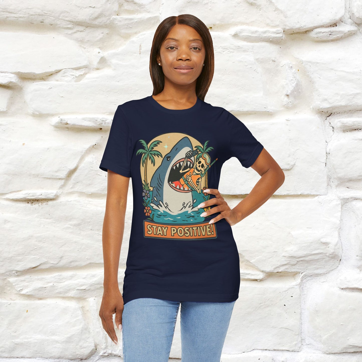 "Stay Positive" Funny T-shirt |Nunu&Miao Studio - Nunu&Miao Studio