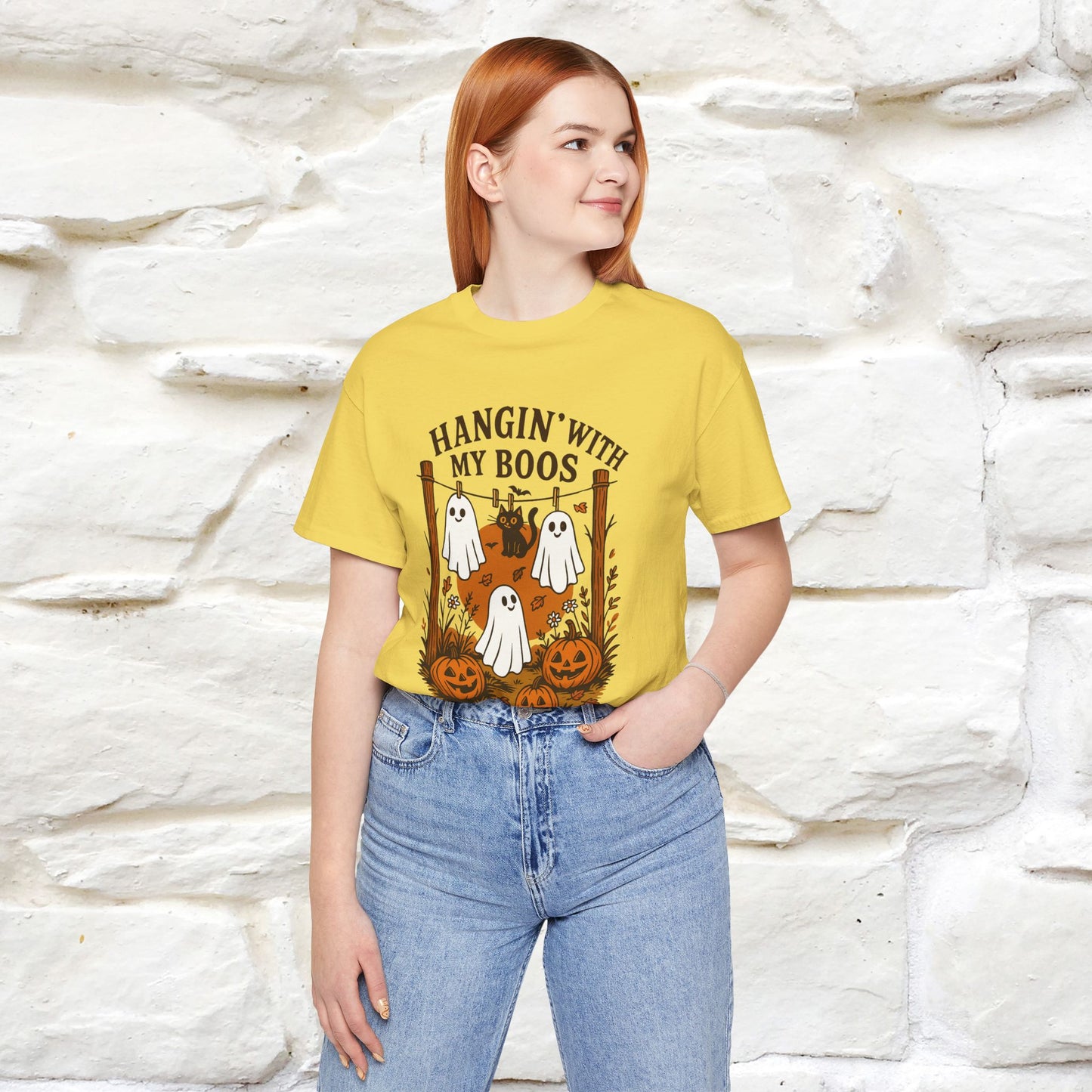 "Hanging With My Boos" Halloween Cat T-shirt |Nunu&Miao Studio - Nunu&Miao Studio