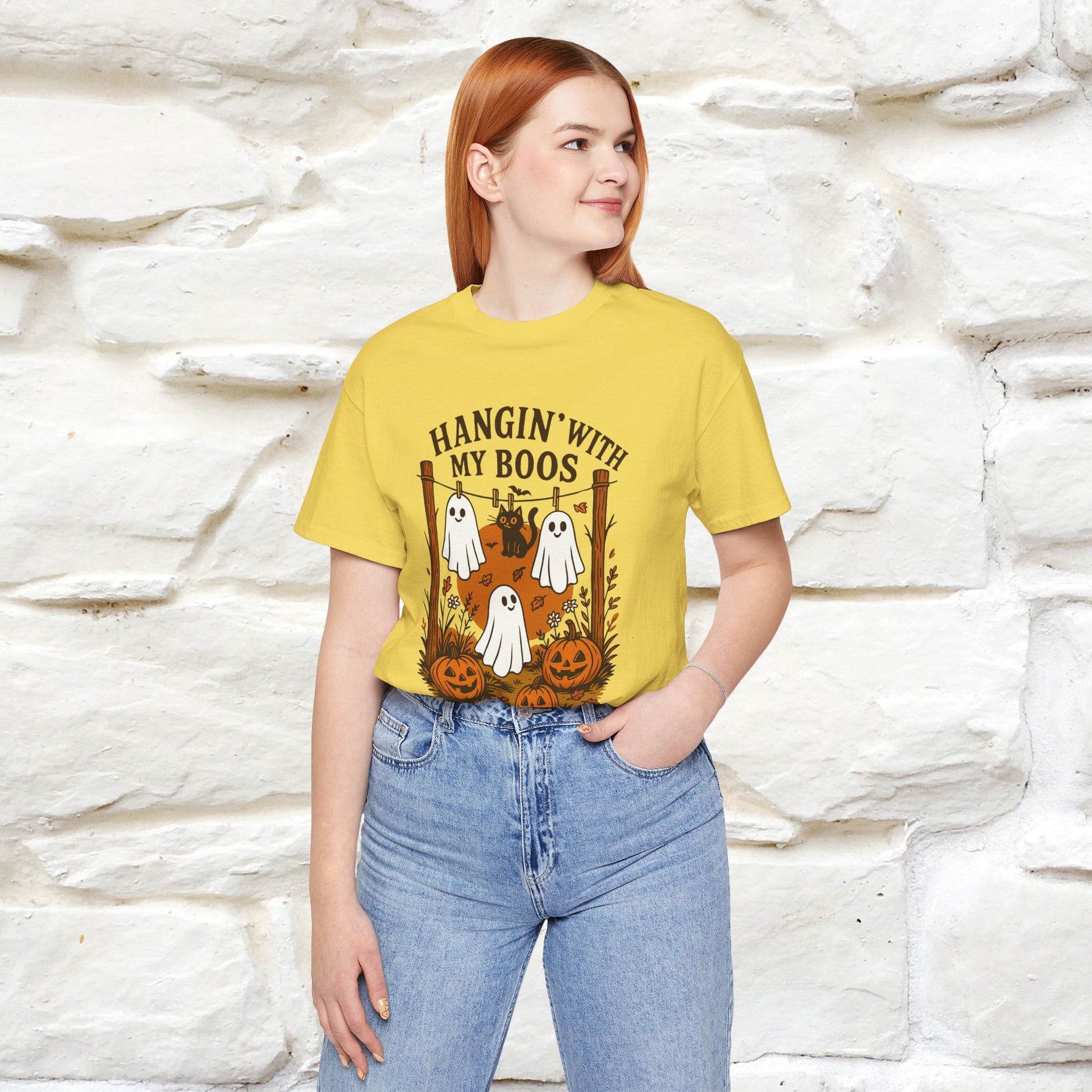 "Hanging With My Boos" Halloween Cat T-shirt |Nunu&Miao Studio - Nunu&Miao Studio