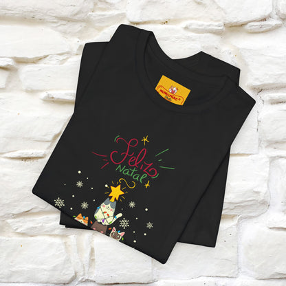 "Feliz Natal" Cat T-shirt|Nunu&Miao Studio - Nunu&Miao Studio
