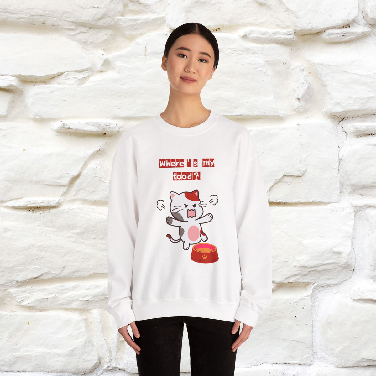 ''Where's My Food'' | Cute Cat Sweatshirt | Nunu&Miao Studio