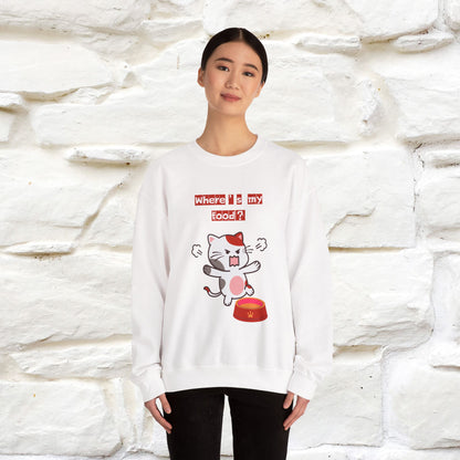 ''Where's My Food'' | Cute Cat Sweatshirt | Nunu&Miao Studio
