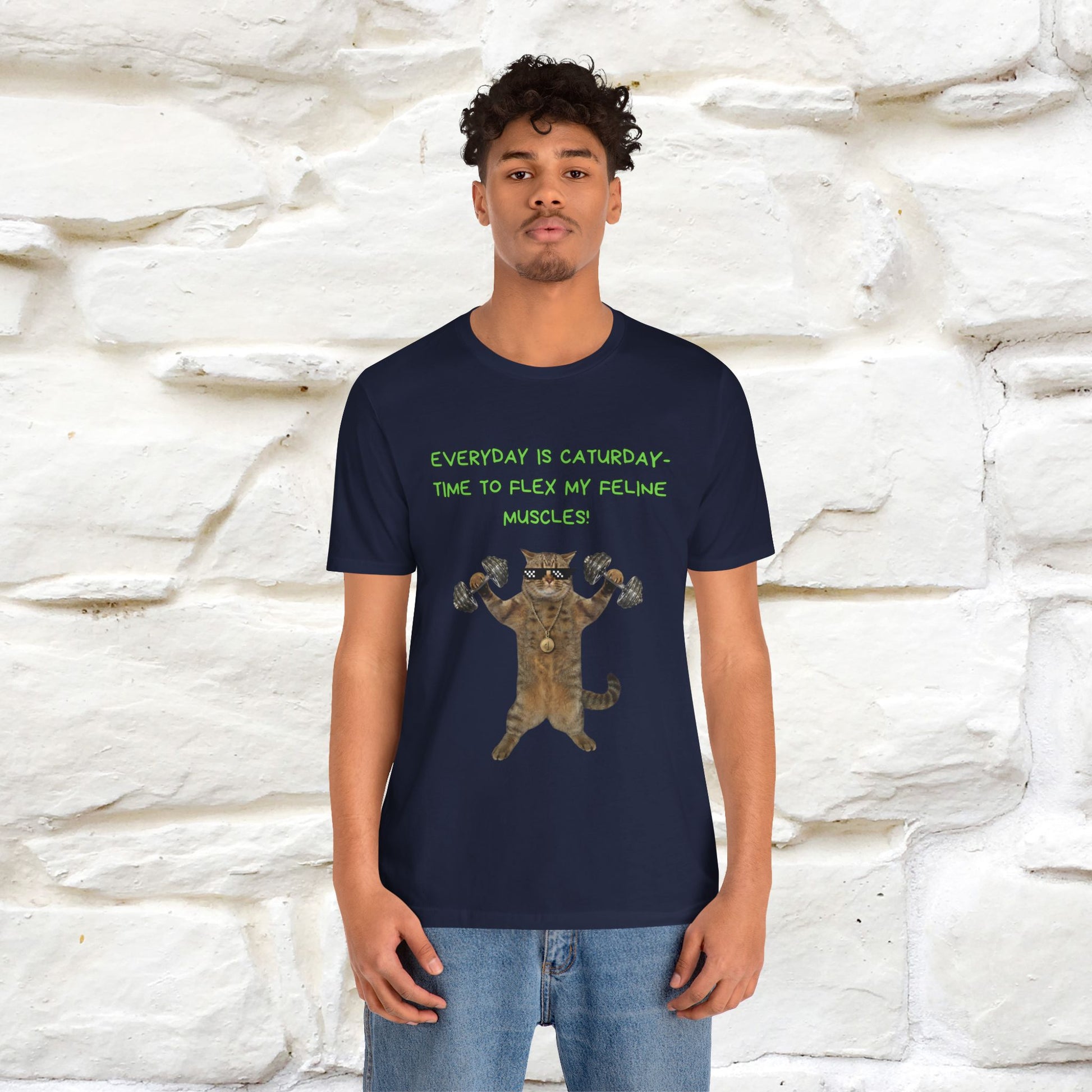 "Everyday Is Caturday – Flex My Feline Muscle"| Funny Cat T-Shirt  |Nunu&Miao Sudio - Nunu&Miao Studio