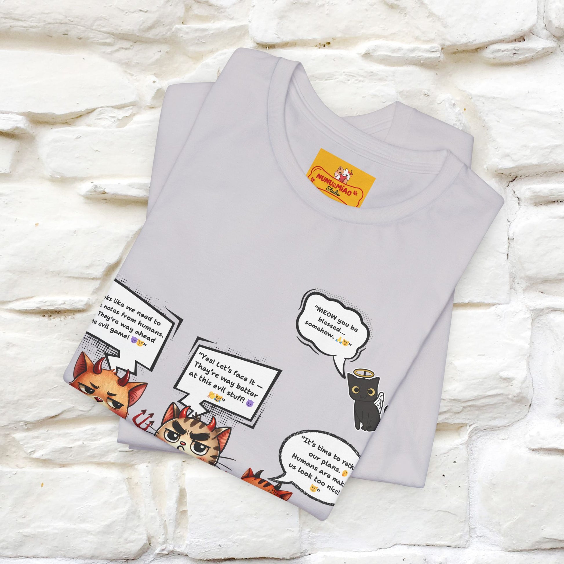 "Humans Are Way Ahead In The Evil Game! 😈😼" Cat  T-shirt |Nunu&Miao Studio - Nunu&Miao Studio