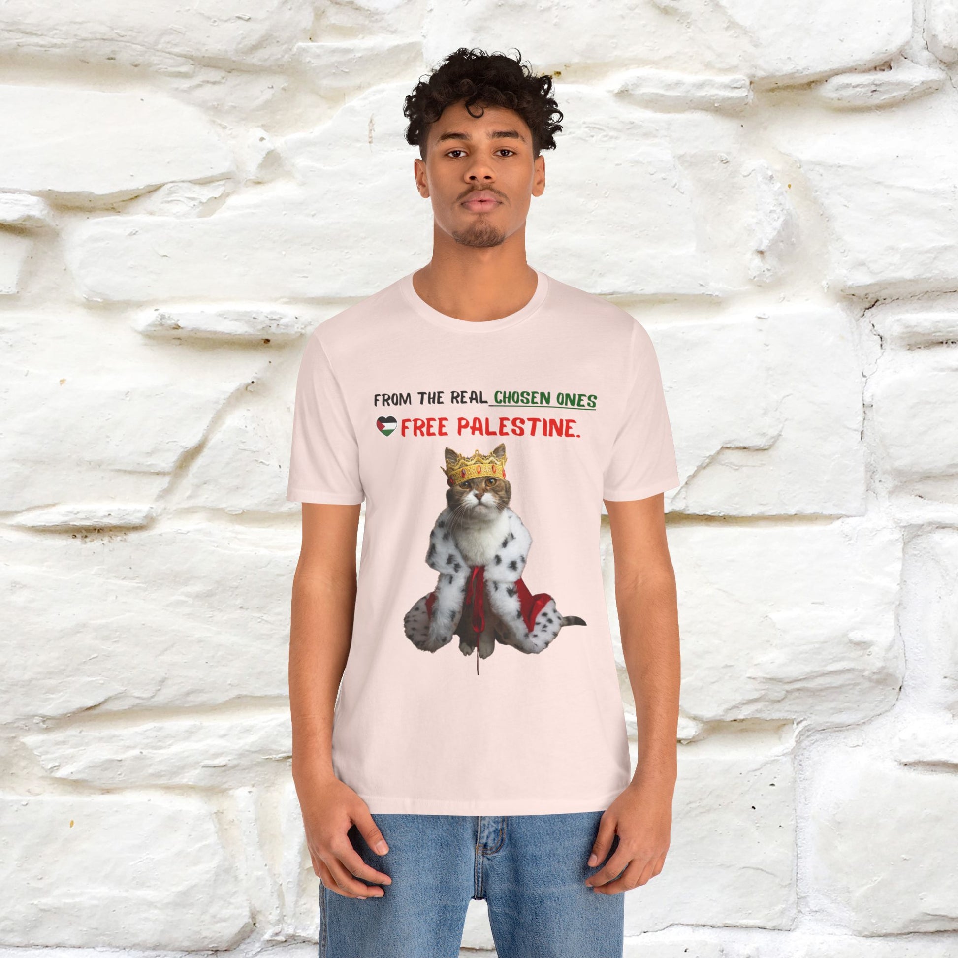 "From the real chosen ones  Free Palestine." Cat T-shirt |Nunu&Miao Studio - Nunu&Miao Studio