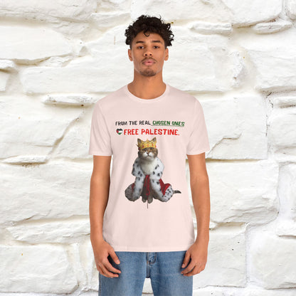 "From the real chosen ones  Free Palestine." Cat T-shirt |Nunu&Miao Studio - Nunu&Miao Studio